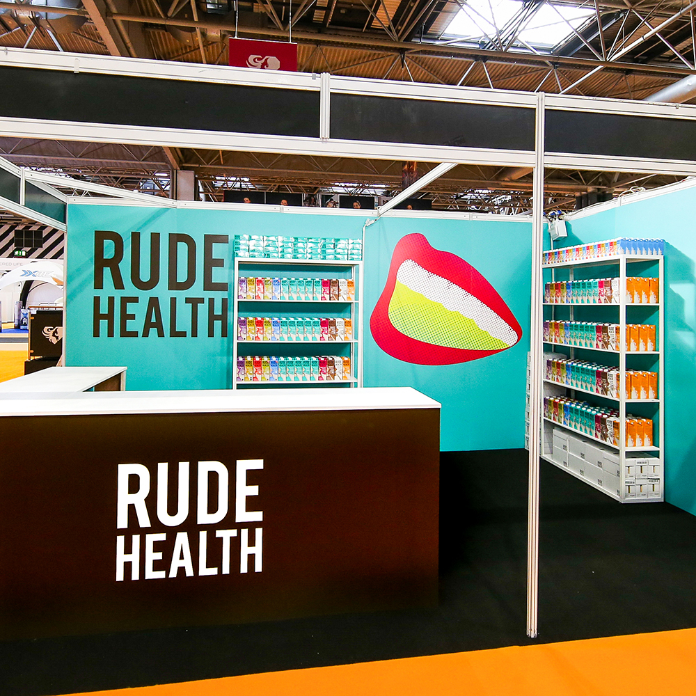 Rude Health Body Power 2018 Shell Scheme Trade Show Stand