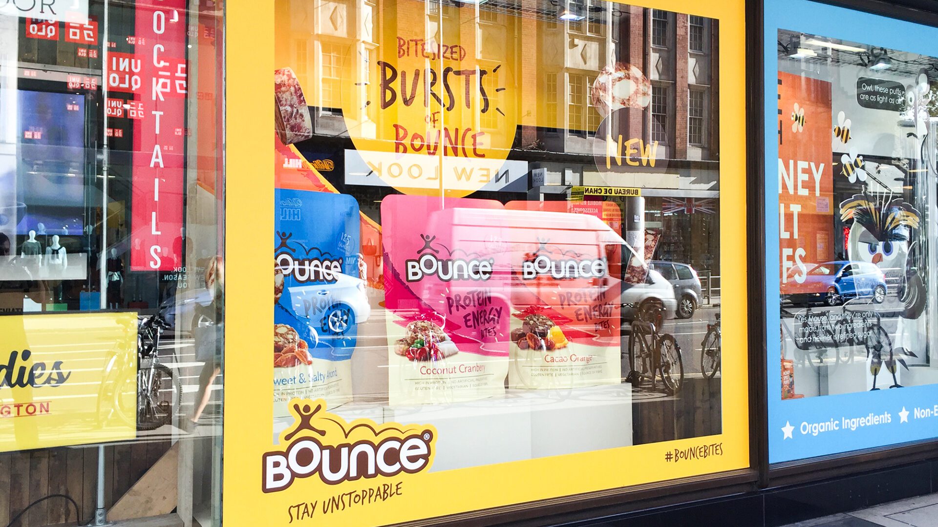 Bounce Bites Whole Foods Market Window Display