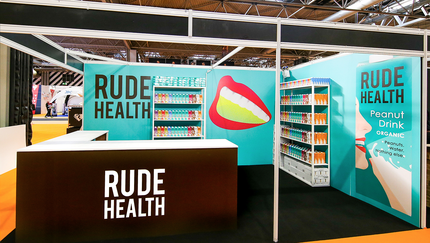 Rude Health shell scheme stand